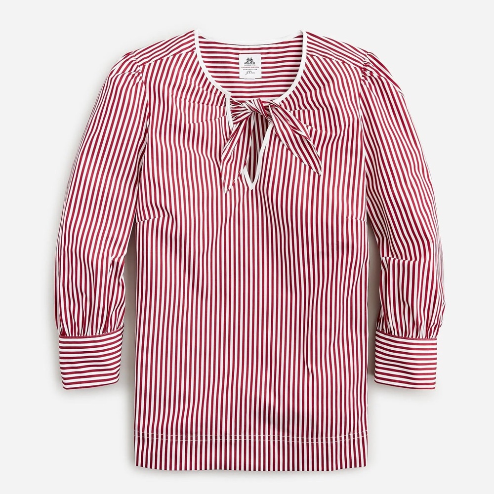 Thomas Mason® for J.Crew bow-neck top in stripe
